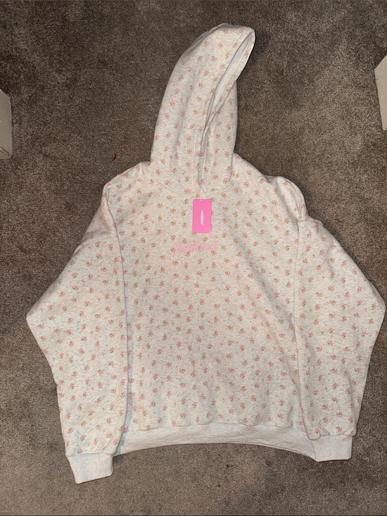Edikted Tops - Edikted Hoodie with Pink Floral Print